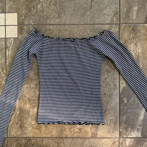 Hollister off the shoulder stripped long sleeve